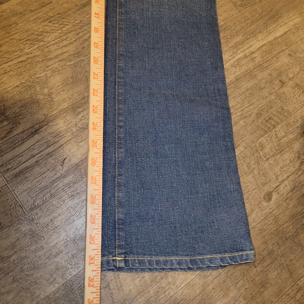 Von Dutch Blue Jeans with Red Logo Patch Vintage Womens Size 27 - Picture 8 of 9